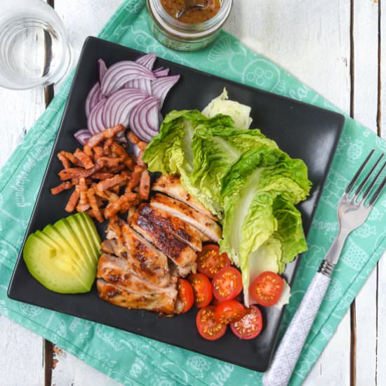 Warm chicken salad with honey