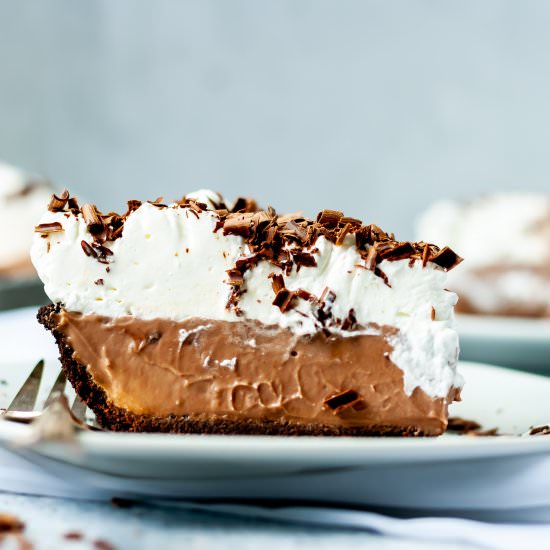 Triple chocolate cream pie