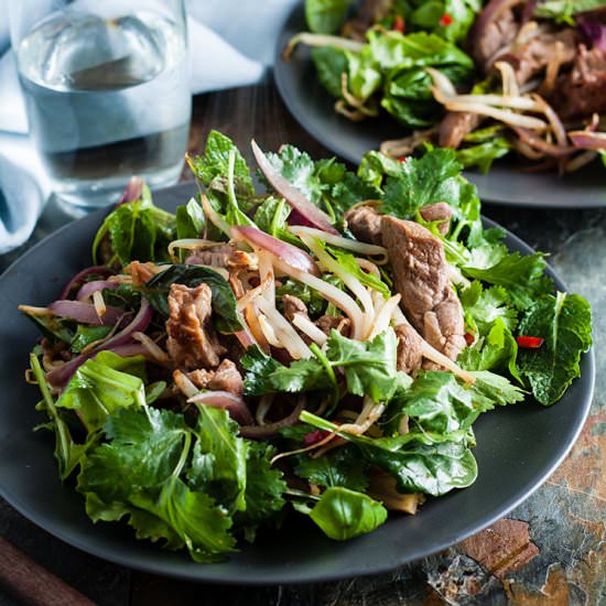 Warm Lamb Salad with Thai dressing