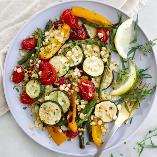 Tarragon Roasted Summer Veggies