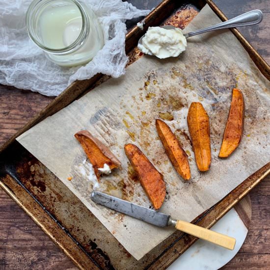 Baked Sweet Potato with Burrata