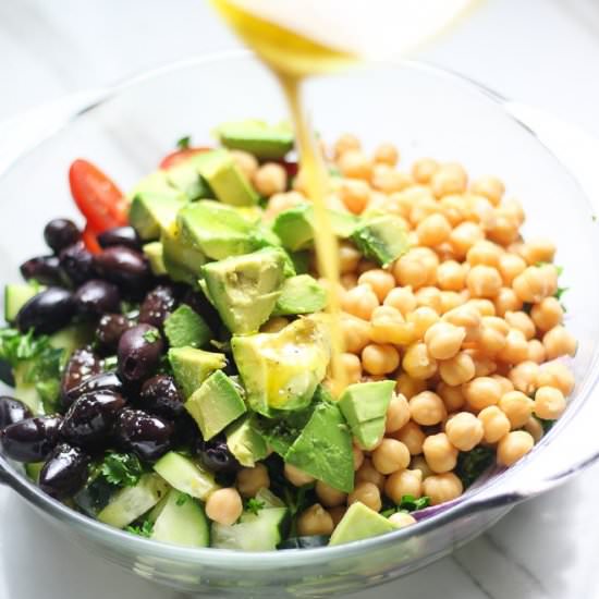 Cucumber Chickpea Tomato Salad