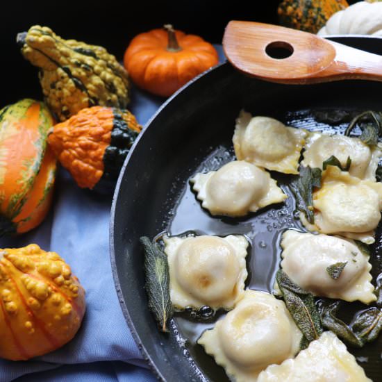 Homemade Vegan Pumpkin Ravioli