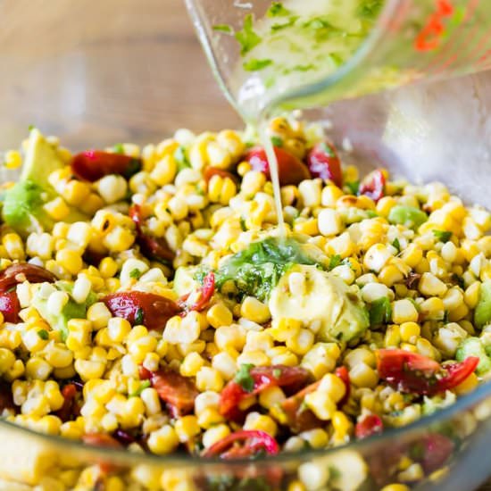 GRILLED CORN AVOCADO TOMATO SALAD