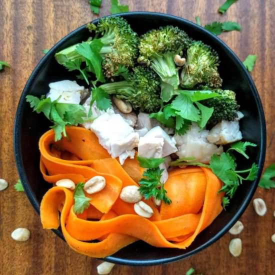 Carrot Noodle Bowls & Peanut Sauce