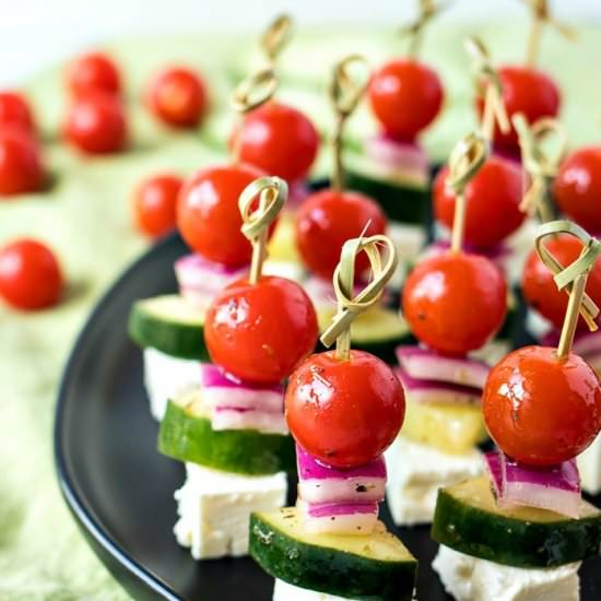 SIMPLE GREEK SALAD SKEWERS