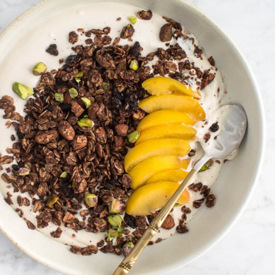 Chocolate Granola With Pistachios