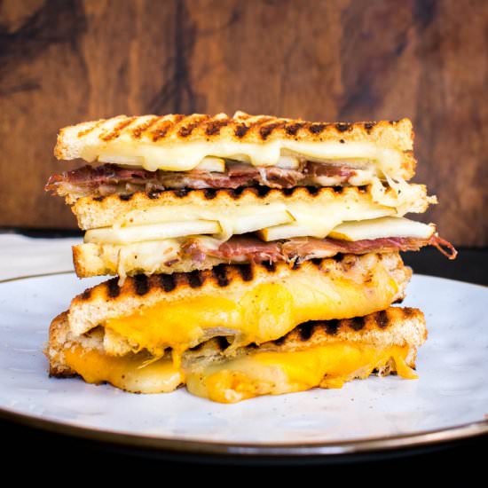 Two delicious grilled cheese sand.