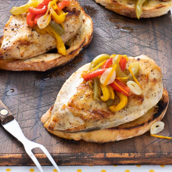Chicken with Marinated Peppers