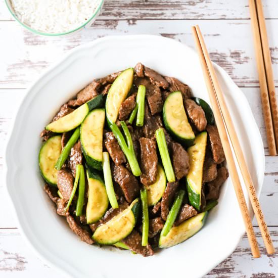 Mongolian Beef with Zucchini