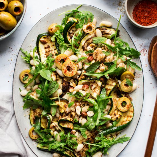 Grilled zucchini salad (V,GF)