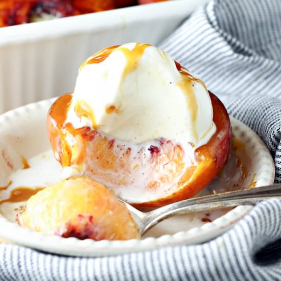 Cinnamon Sugar Baked Peaches