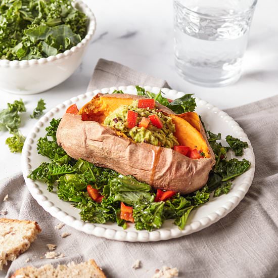 Stuffed sweet potatoes with avocado