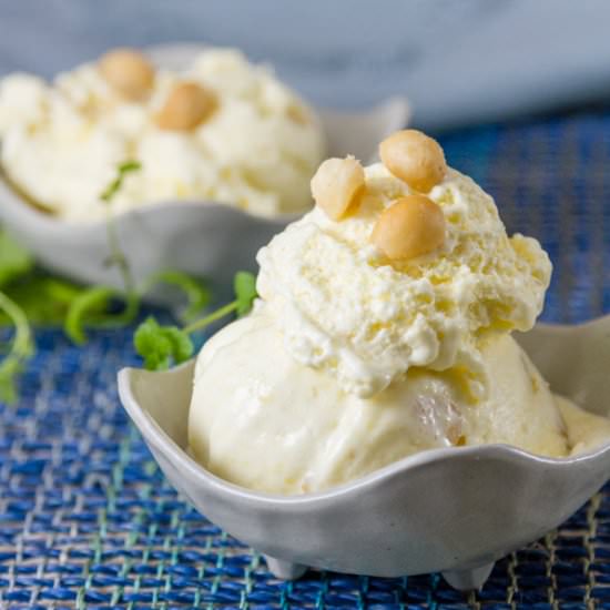 Pineapple Macadamia Nut Ice Cream