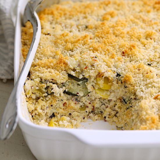 Zucchini, Squash Quinoa Casserole