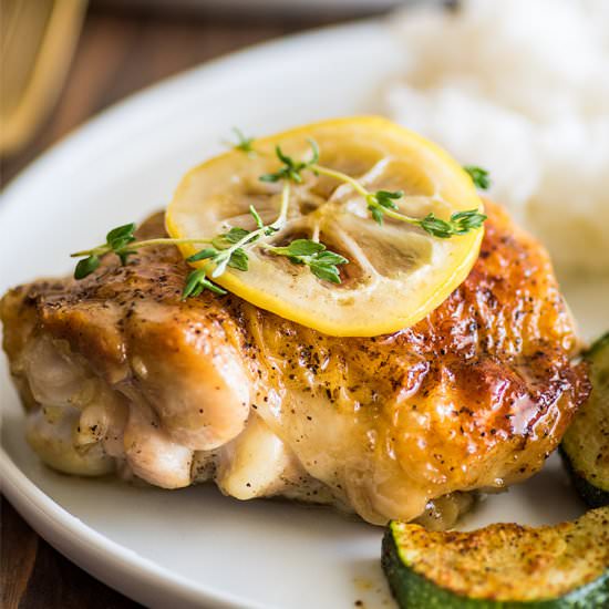 Crispy Lemon Chicken Thighs