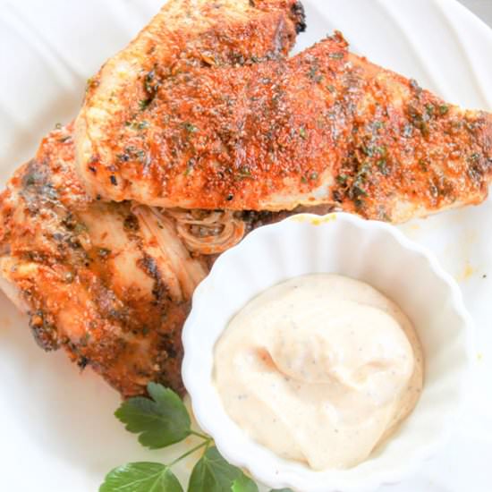 Grilled Chicken and White BBQ Sauce