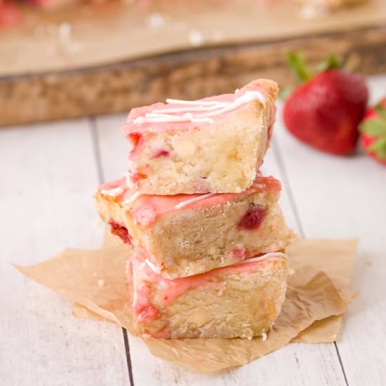 Strawberry Lemon Blondies