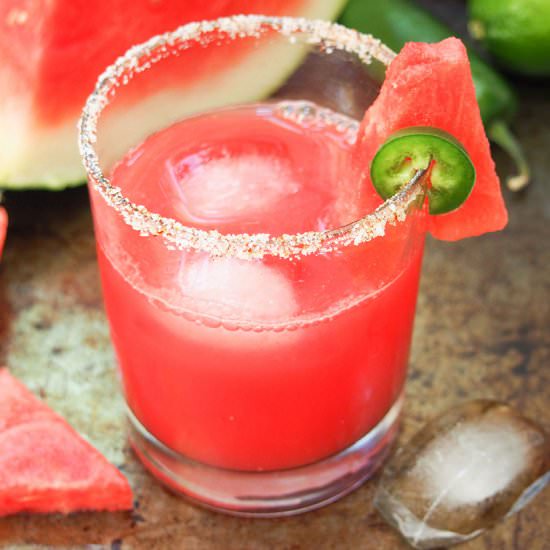 Spicy watermelon margarita