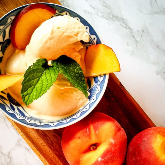 Homemade Ginger Peach Ice Cream