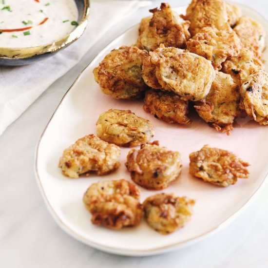 Fried Pickles with Sriracha Ranch