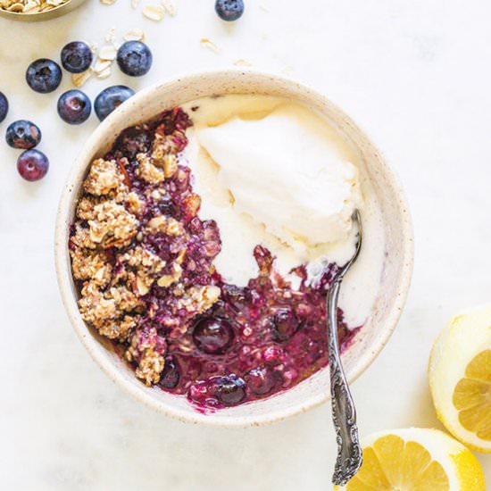 Healthy Lemon Blueberry Crisp