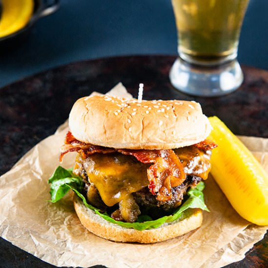 Bacon and Cheese Stuffed Burgers