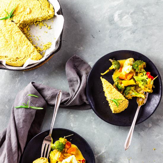 Southwestern Veggie Bake &Cornbread