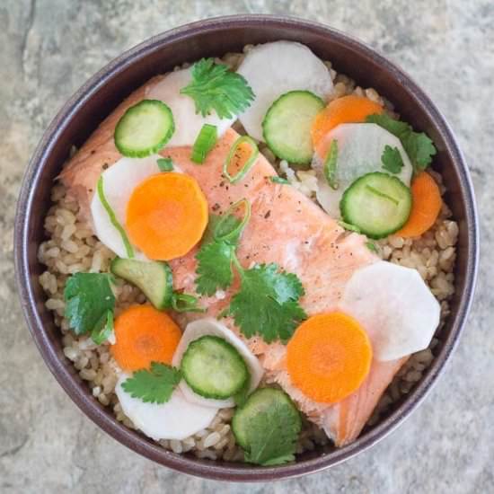 Salmon Brown Rice Nourish Bowl