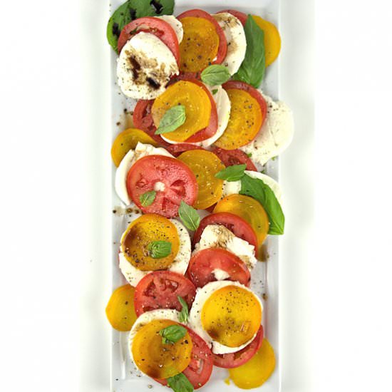 Caprese Salad with Yellow Beets