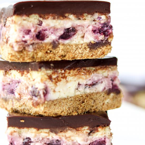 Chocolate Cherry Cheesecake Bars