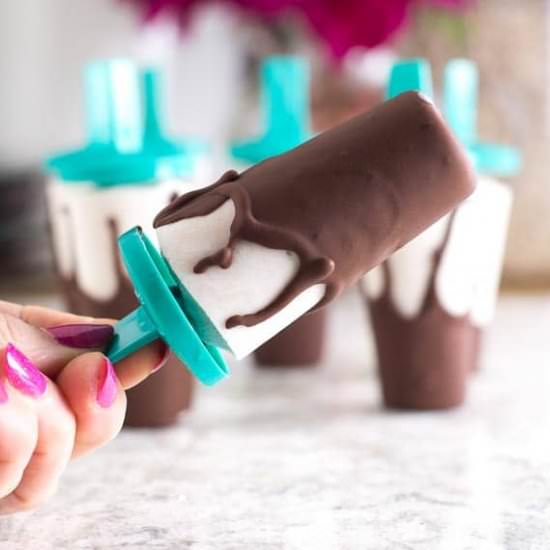 Chocolate Covered Banana Popsicles