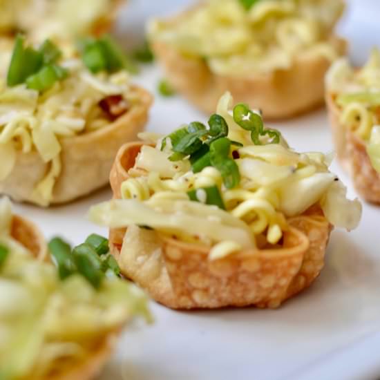 Asian Sumi Salad in Wonton Cups