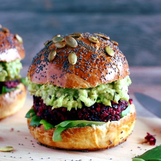 Vegetarian Beet Quinoa Burger