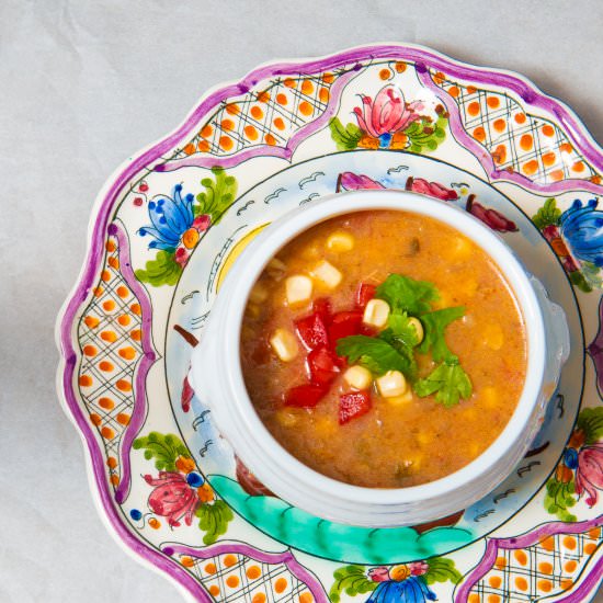 Fresh Corn and Tomato Soup