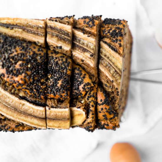 Moist chai tahini banana bread