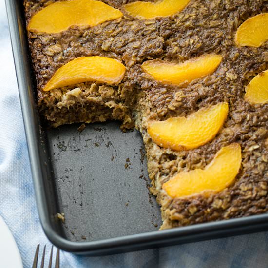 Peaches and Cream Baked Oatmeal