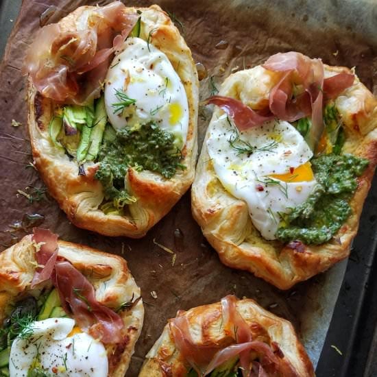 Whipped Feta Asparagus Tart