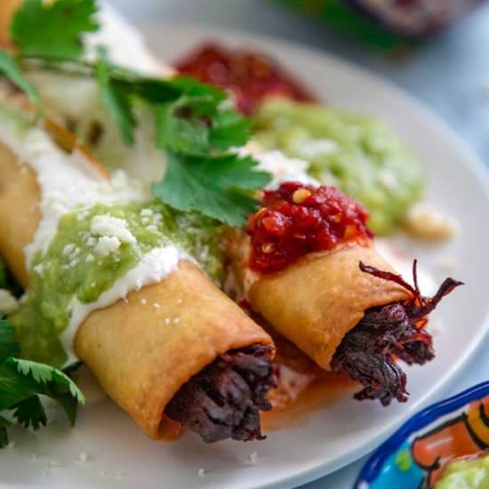 Crispy Beef Flautas