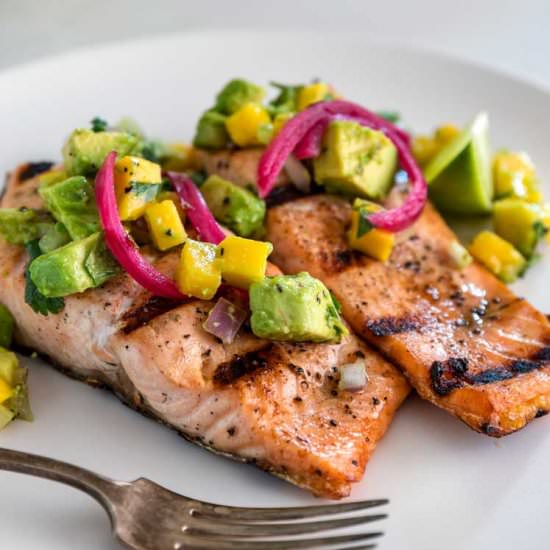 Grilled Salmon with Avocado Salsa