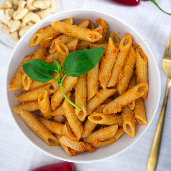 Roasted red pepper pesto with Penne