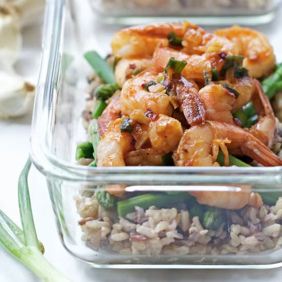 Spicy Garlic Shrimp and Asparagus