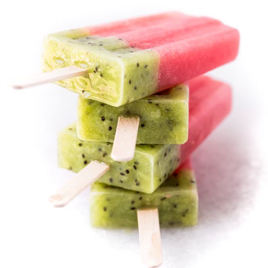 Watermelon Kiwi Popsicles