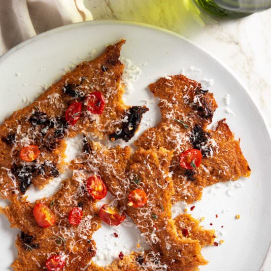 Crispy Sundried Tomato Polenta