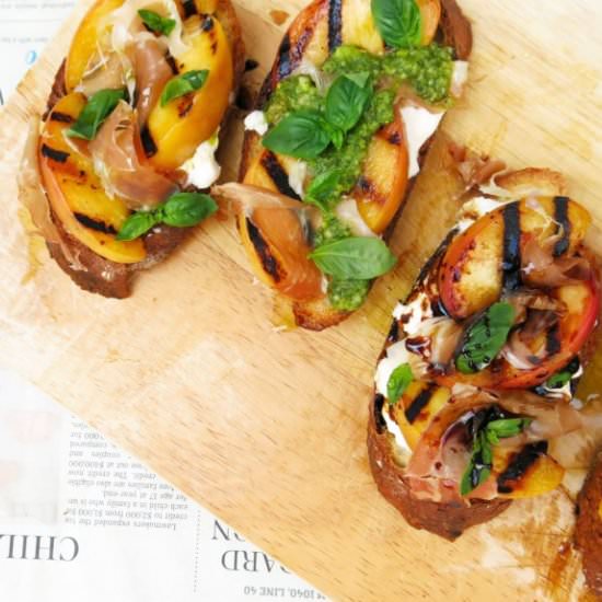 Grilled Peach Crostini