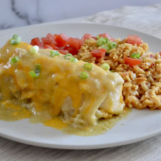 Green Chili Chicken Burritos