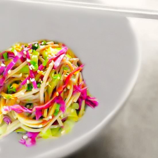 Warm Soba Noodles Salad