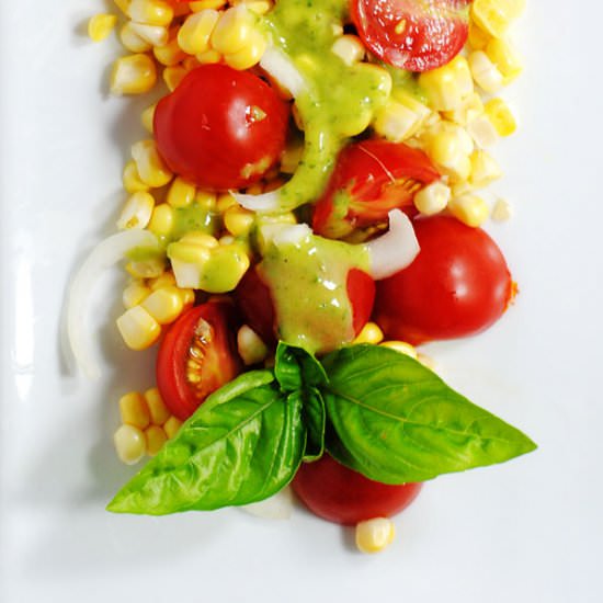Raw corn salad