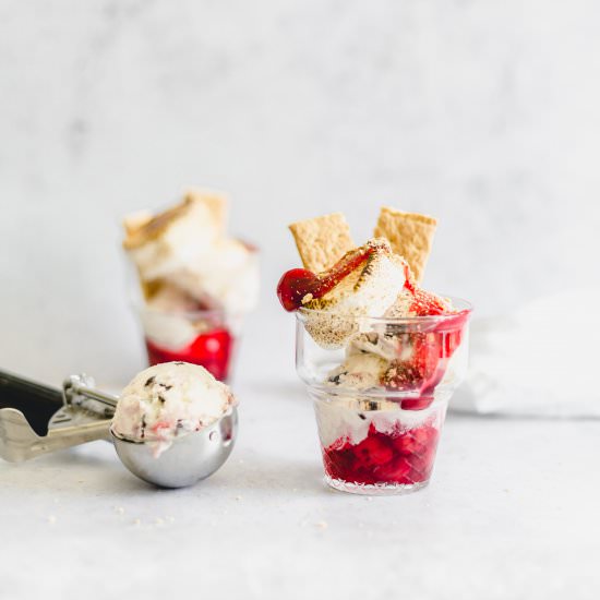 Cherry S’more Ice Cream Sundaes