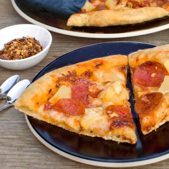 Pepperoni and Pineapple Pizza